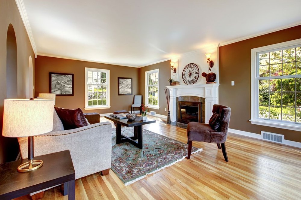 living room with hardwood floor